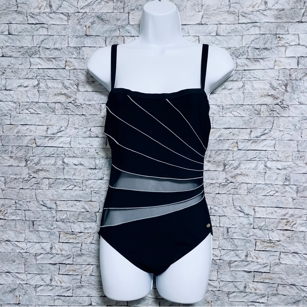 Sunflair  Beautiful one piece bikini bodysuit swimsuit  see through